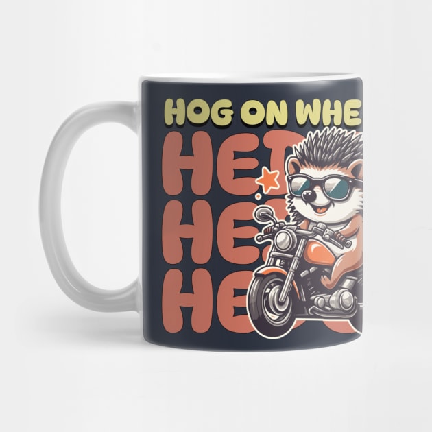 Funny hedgehog Riding a motorcycle by Create Magnus